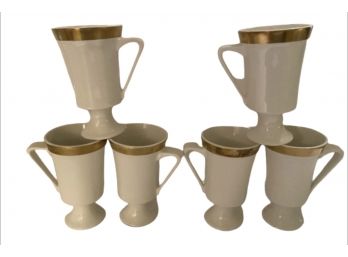 Six Footed Coffee Cups With Gold Trim