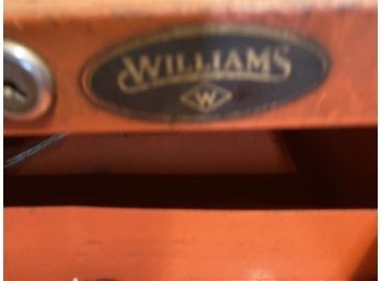 Orange Tool Cabinet By Williams. On Wheels.