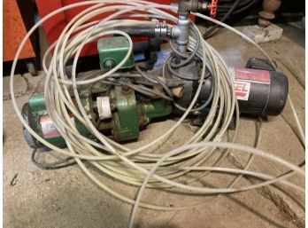 Reel And Dayton Water Pumps With Hose
