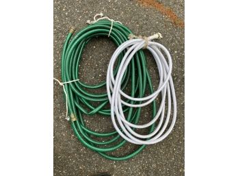 1 White And 1 Green Water Hose