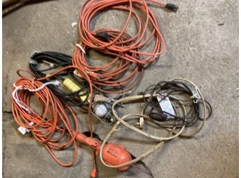2 Nice Drop Cords 2 Orange Extension Cords And 2 Other Extension Cords