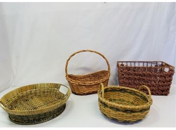 Four Cute Wooden Baskets