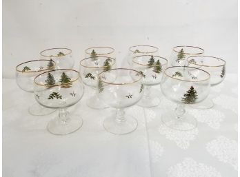 Vintage Spode Goblet Holiday Glasses