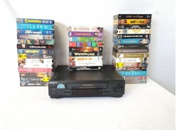 Sony VCR And Assorted VHS Tapes