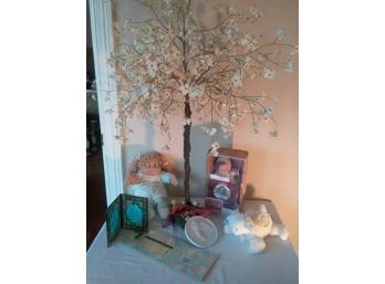 MISCELLANEOUS LOT - Thumbelina NIB, Cabbage Patch Doll, Musical Lamb, Angel Plaque, TREE!