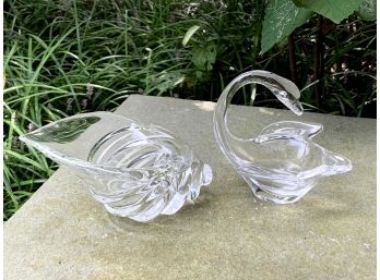 Swan/Shell Glass Bowls