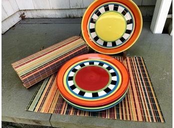 8 Colorful Placemats And Set Of 4 Dishes