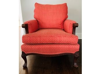 Occasional Chair- Great  Red/Orange Fabric!