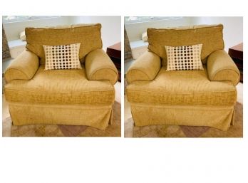 Pair Of Large Upholster Chairs - Beige