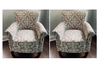 Pair Of Grey Chairs W/ Nailhead Detail