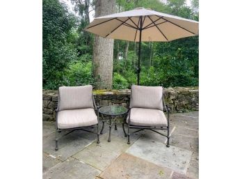 Awesome Outdoor Grouping! 2 Chairs/2 Ottomans/Side Table/Umbrella