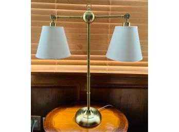Wide Arm Brass Lamp