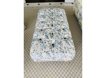 Upholstered Tufted Floral Ottoman