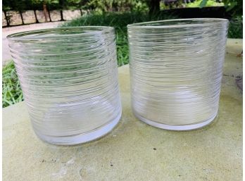 Pair Of Glass Vases/Hurricanes