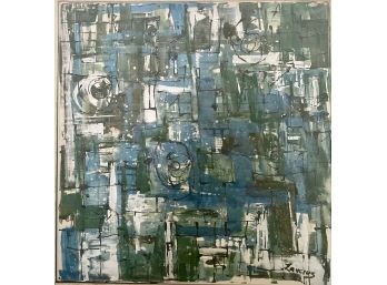 Abstract  1962 Oil On Canvas- Signed By Laucius  31' X 31'