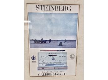 Vintage 1973 Saul Steinberg Art Poster For Gallerie Marght -print Size 10' X 14 1/2'