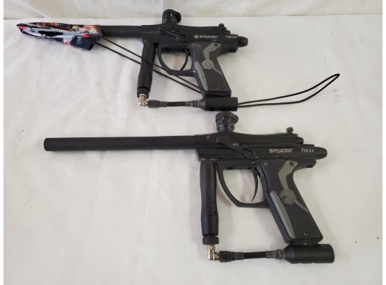 Pair Of Kingman Spyder Fenix Electronic Paintball Gun Markers - Black/Gray