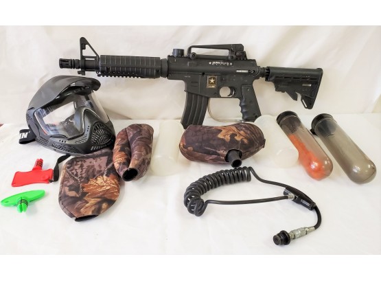 Tippmann US Army Alpha Elite Paintball Marker With Accessory Assortment