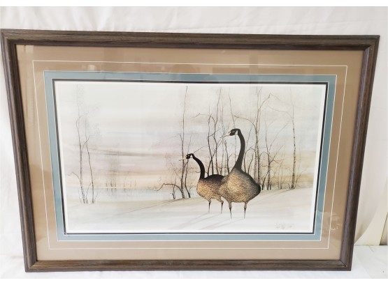 Signed Numbered Framed Geese Print - 174/1000