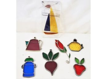 Assortment Of Stained Glass Fruit, Flowers And More