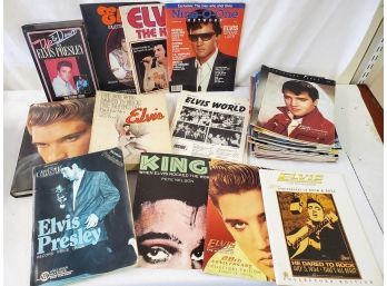 Assortment Of Elvis Pressley Books & Magazine Back Issues