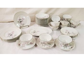 Vintage Partial Set Kyoto China 'Diana' Porcelain Dinnerware, Japan