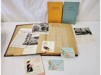 Awesome Vintage 1950s & 1960s Scrapbook Filled With News Clippings, Cards, Momentos And More