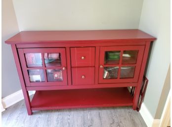 Red Painted Wood Sideboard Buffet Server