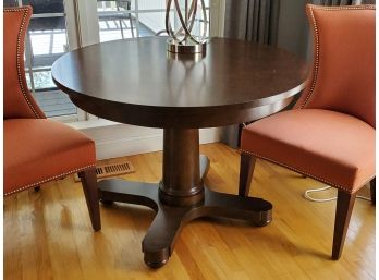 Handsome Hickory Furniture 'Hudson' Tortoise Shell Finish Round Wood Pedestal Table