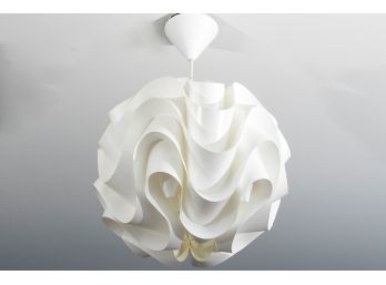 Design Within Reach White Plastic Petal Sphere Lamp