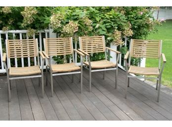 Set Of Four Barlow Tyrie Equinox Stacking Armchairs