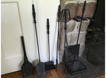 5 Pieces Fireplace Tools With Stand