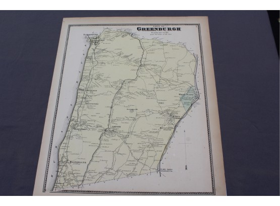 Lot #7 Vintage 19th Century Map Of Greenburgh, NY - Westchester Co. 1867