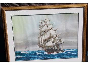 Print Of 20th Century Artist John O'Hara Cosgrave II Clipper Ship At Sea
