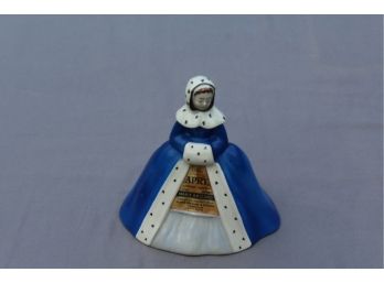 Vintage Marie Brizard Lady In Blue Coat With Muff Apricot Liqueur Bottle Decanter 1950s-1960s