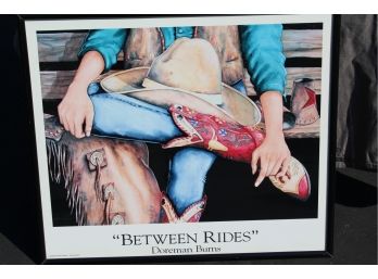 Excellent Color Print Of American Cowgirl Series By Doreman Burns - 'Between Rides'
