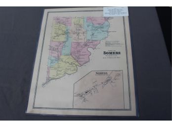Lot #4  Vintage 19th Century Map Of Somers, NY - Westchester Co. 1869