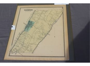 Lot #8 Vintage 19th Century Map Of Yonkers, NY - Westchester Co. 1867