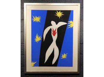Very Rare Vintage Silkscreen Poster Titled La Chute D’Icare By Henri Matisse