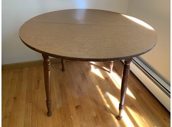 40'D  Wood Table With Veneer Top