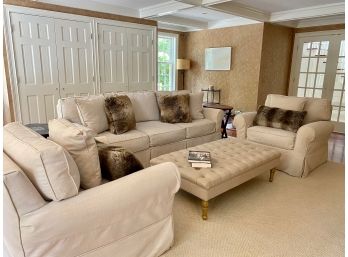 Flax Cotton Linen Weave Sofa & Side Chairs Wayfair Home Decorators Collection