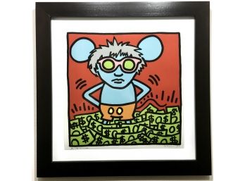 Keith Haring - Andy Mouse - Framed Print