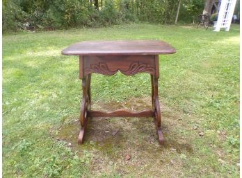 Oak End Table Vintage