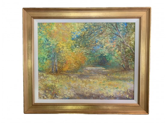 Country Road In Autumn Oil Painting