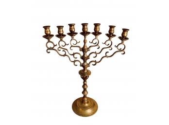 Brass Candelabra With Scroll Detailing