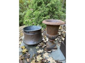 Copper Kettle Pot & Iron Planter