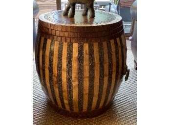 Two Tone Wood Drum Table