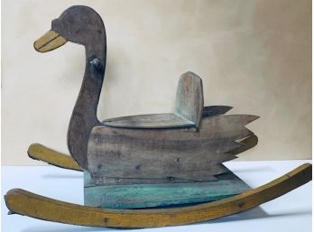 Rustic French Antique Swan Rocker