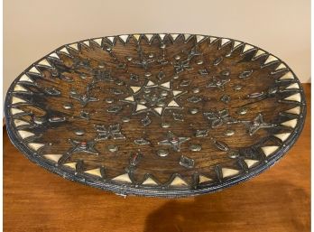 Moroccan X-Large Decorative Wood Bowl W/ Inlay Detailing