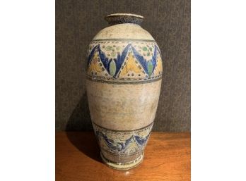 Antique French Hand Painted Pottery Urn /Vase